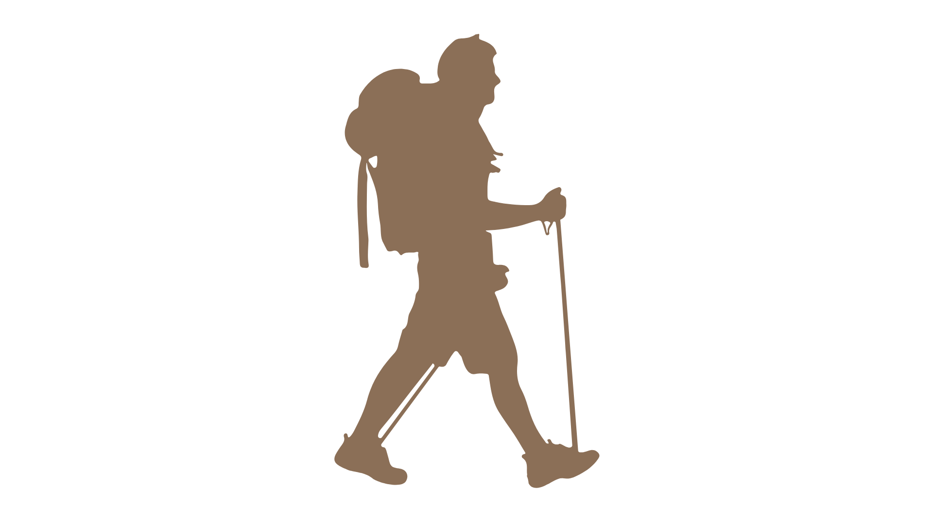 a graphic of a hiker