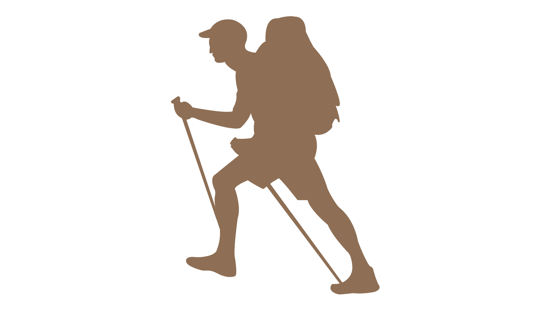 a graphic of a hiker