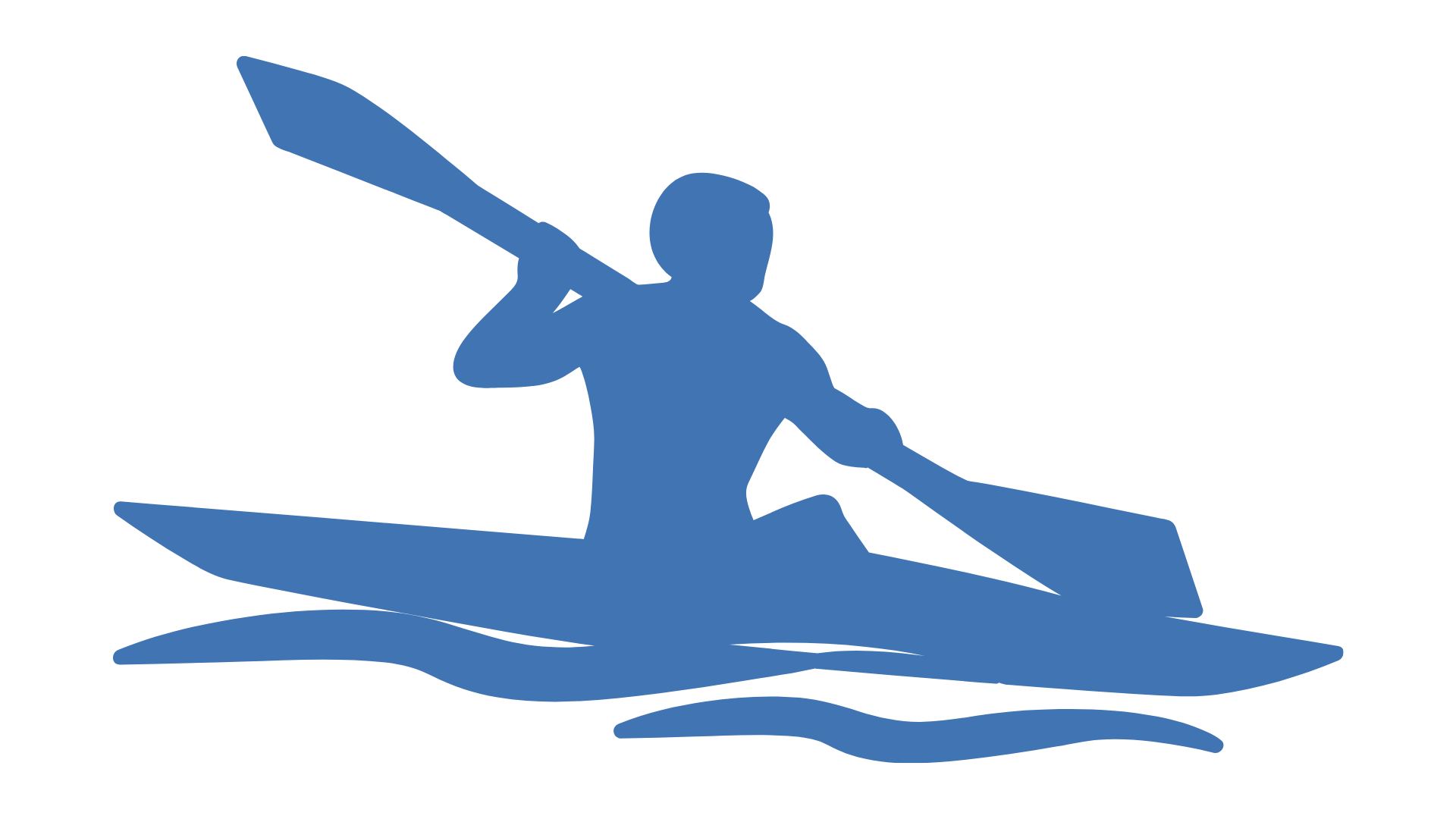 a graphic of a man kayaking