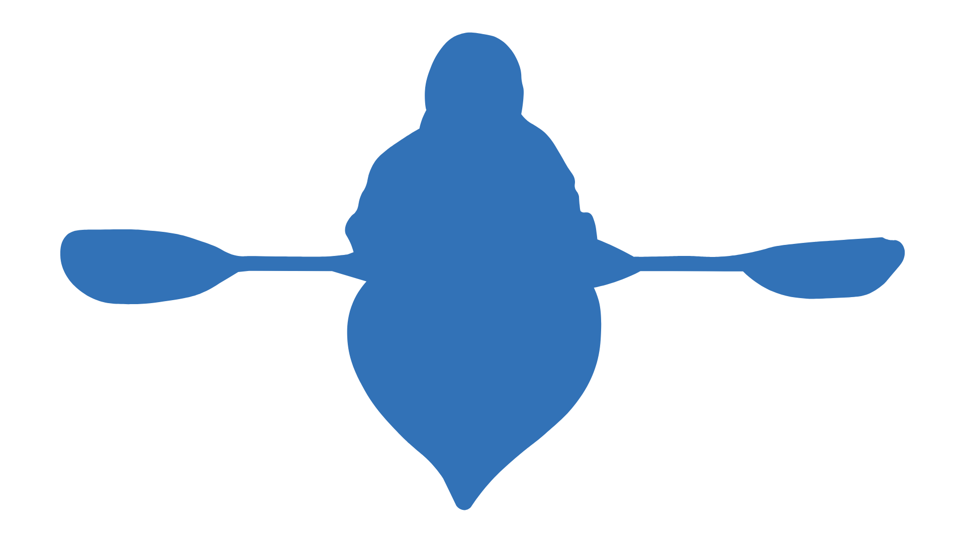 a graphic of a man kayaking