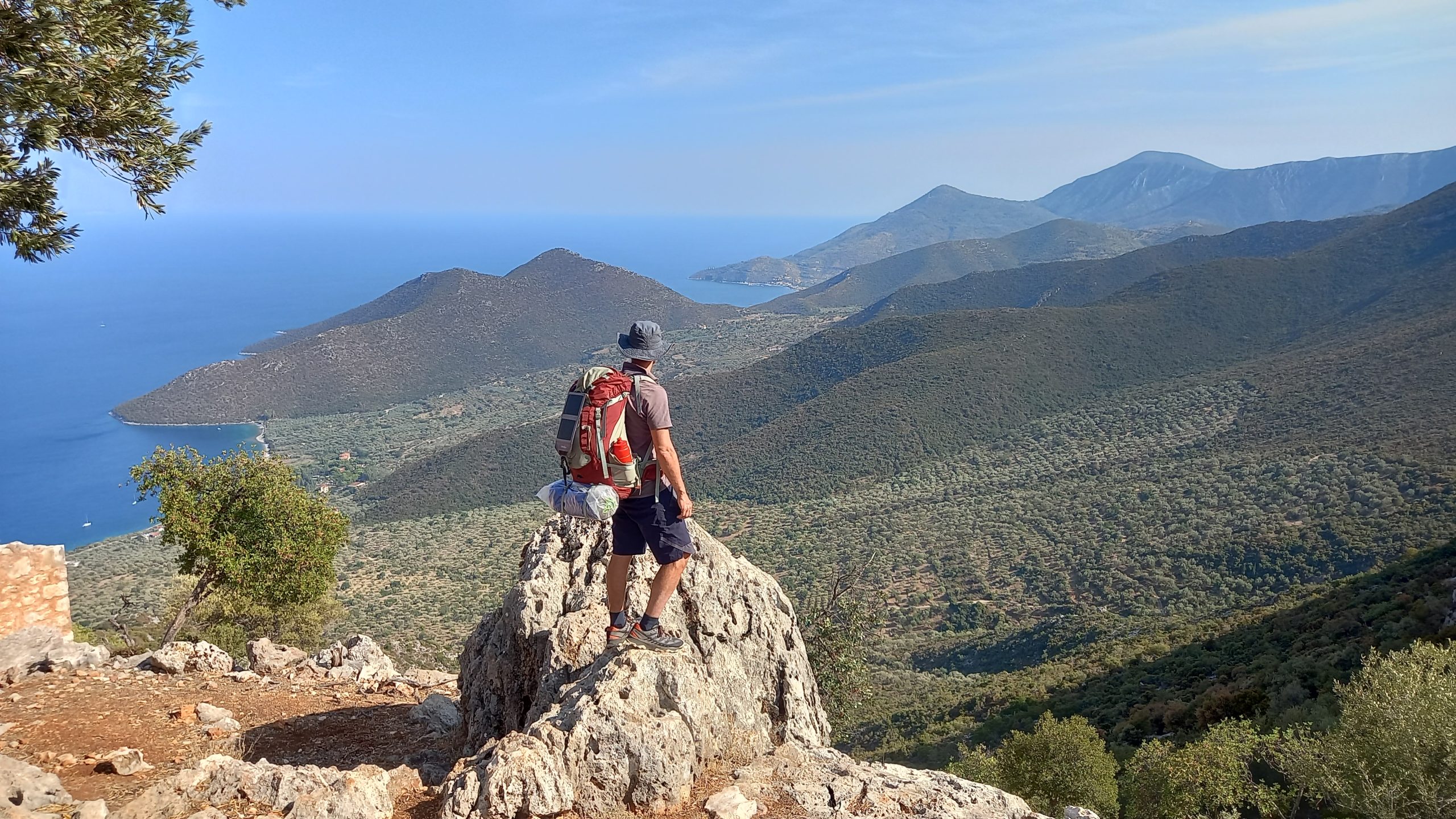 a man hiking